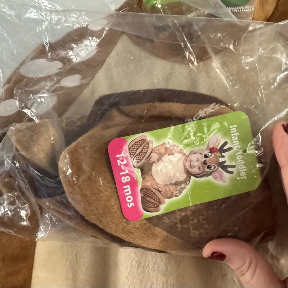 Deer Fawn Costume Woodland Forest Halloween Infant Toddler Baby Girl 12-18mth - Picture 4 of 16